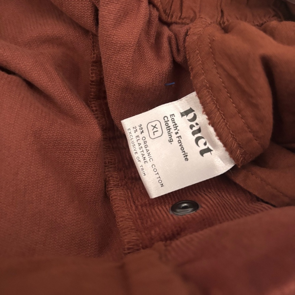 NWOT Pact Women's Size XL Brown Corduroy Elastic Waist Wide Leg Pant - Picture 3 of 4